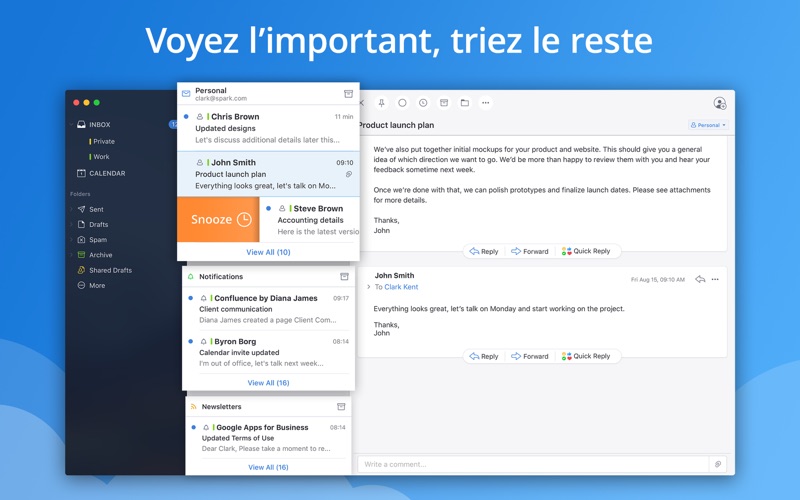Screenshot #2 pour Spark – Email App by Readdle