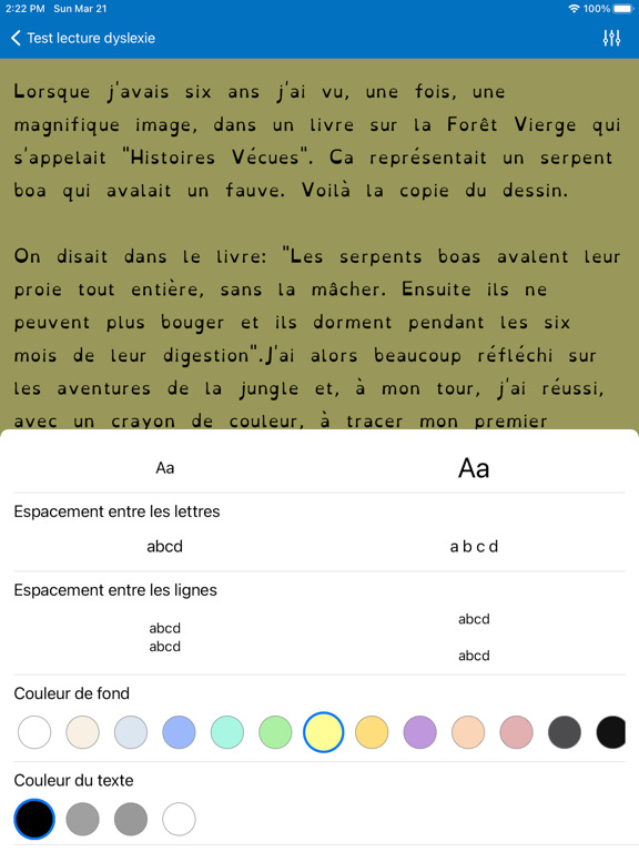 Screenshot #6 pour Test lecture dyslexie francais