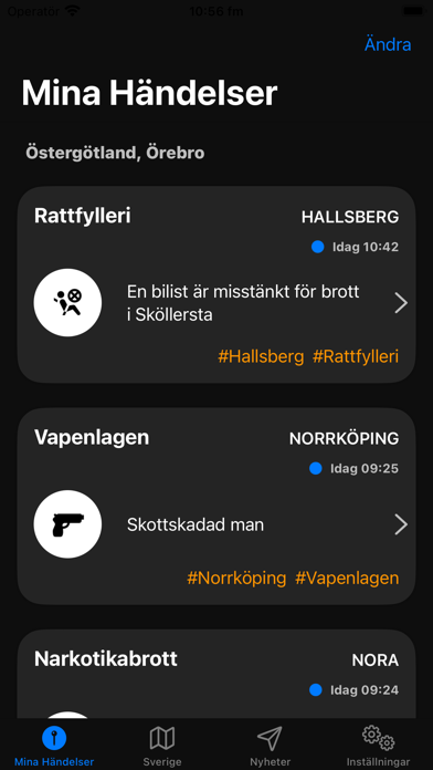 Poliskartan - Blåljus händelse Screenshot