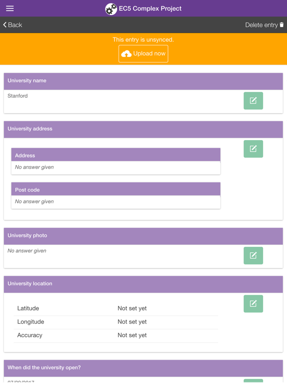 Epicollect5 iPad screenshot 4 - Productivity app