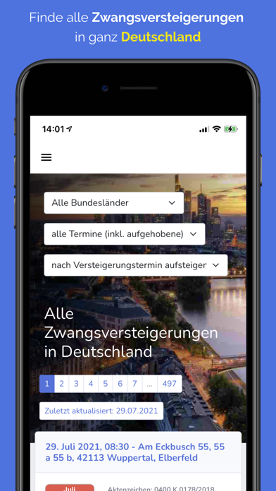 Zwangsversteigerungen zvgsuche Screenshot