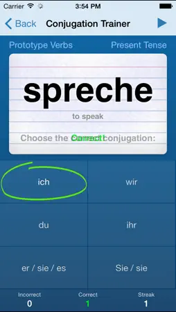 German Verbs Trainer screenshot 2