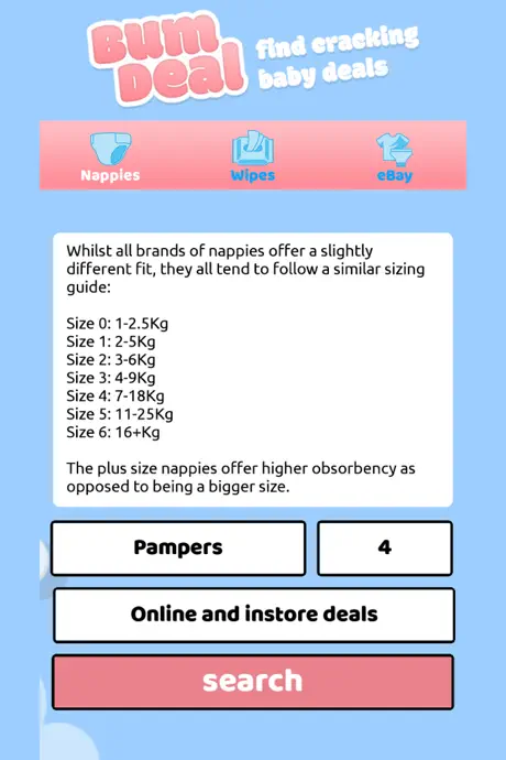 BumDeal Nappy Price Comparison