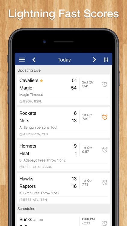 Scores App for Pro Basketball