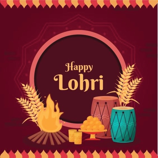 Lohri Greetings Messages Frame