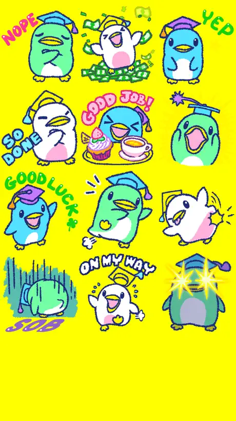 123 Grad Penguins Sticker Pack