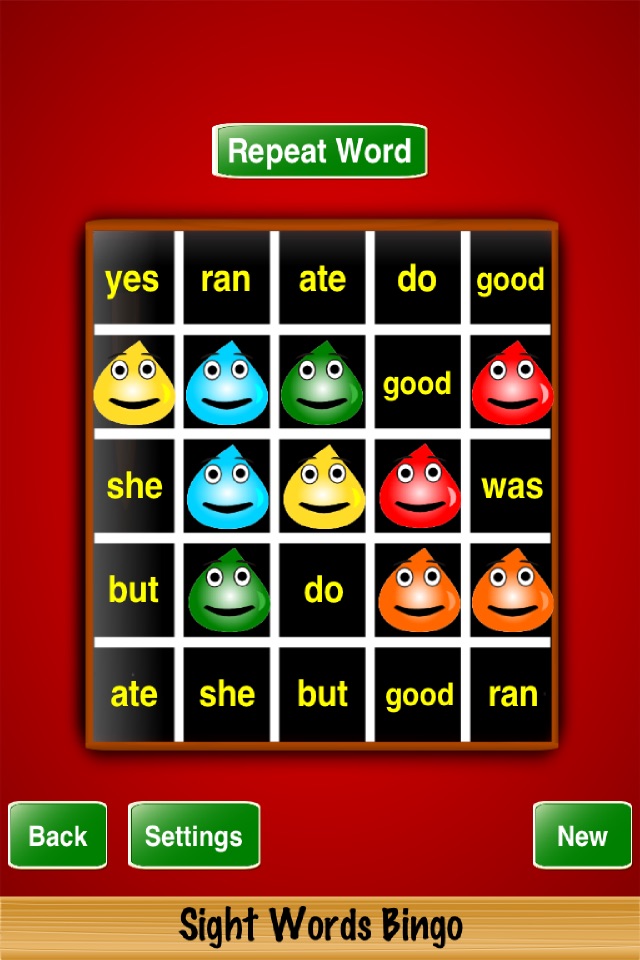 Sight Words Bingo screenshot 2