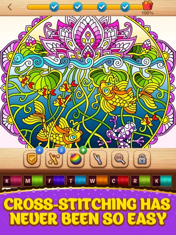 Cross Stitch Coloring Mandalaのおすすめ画像2