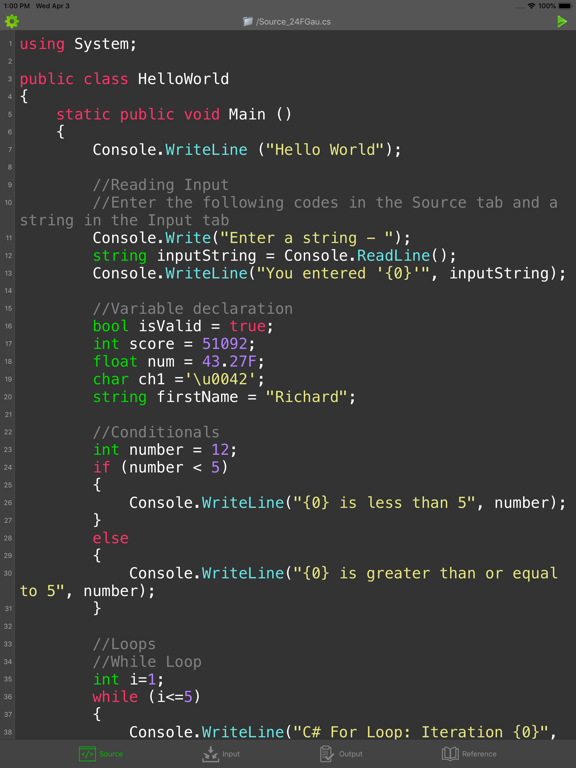 Screenshot #4 pour C# Programming Compiler