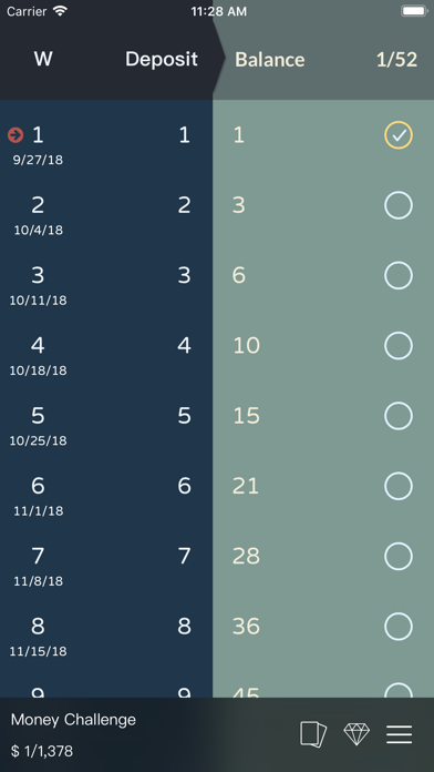 52 Weeks Money Challenge Screenshot