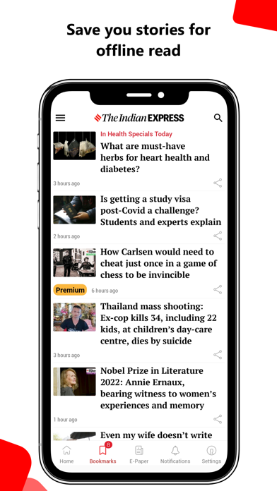 Indian Express News + Epaper Screenshot