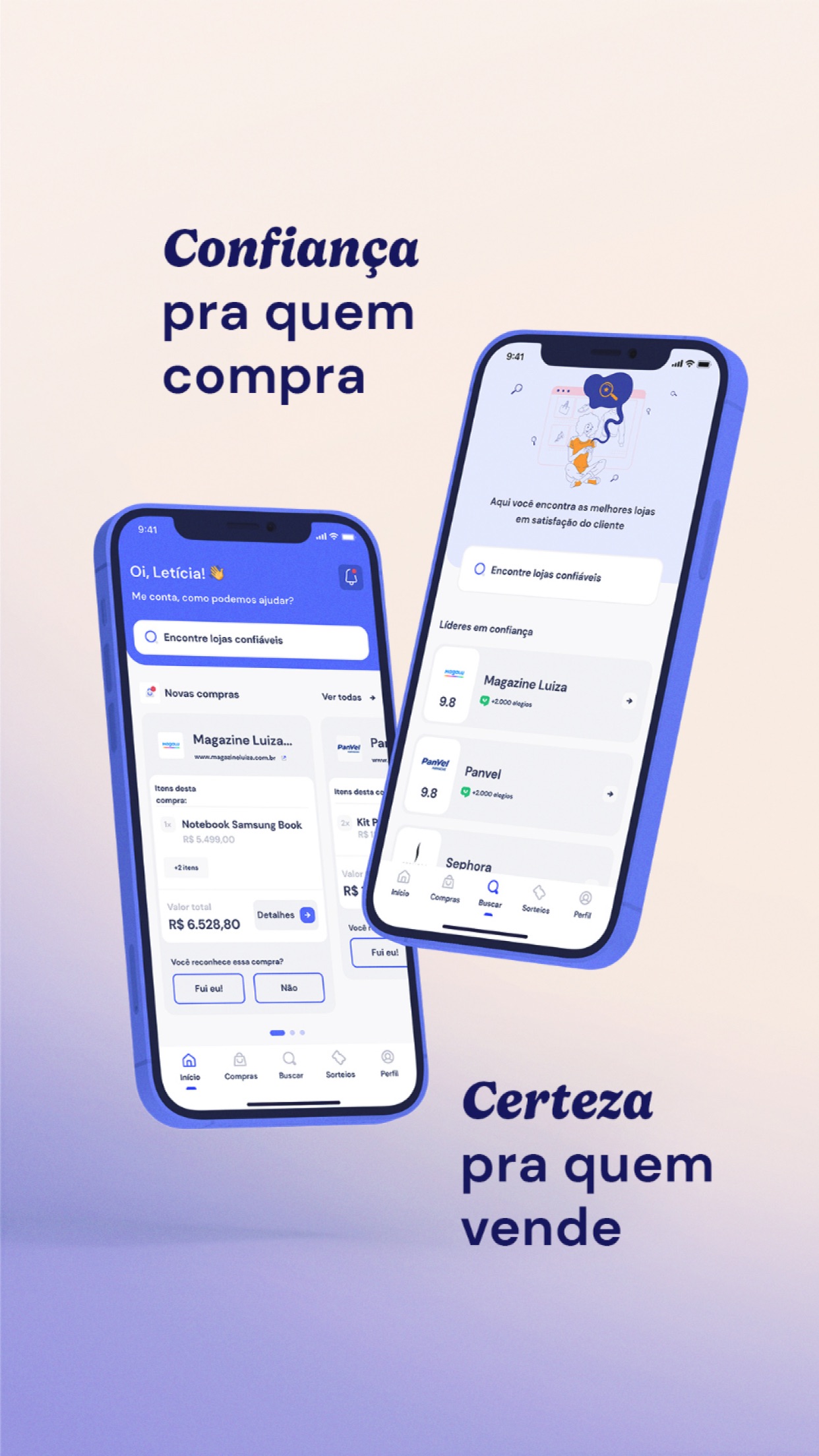 Screenshot do app Confi: Acompanhe suas Compras