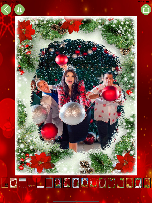 Christmas photo frame vertical iPad screenshot 2 - Photo & Video app