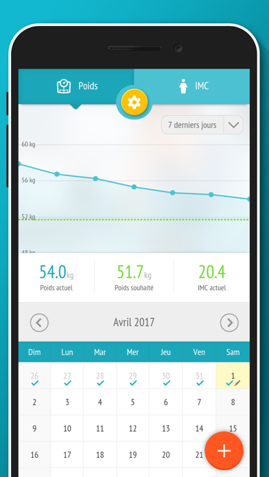 Screenshot #1 pour Suivi de poids quotidien, IMC