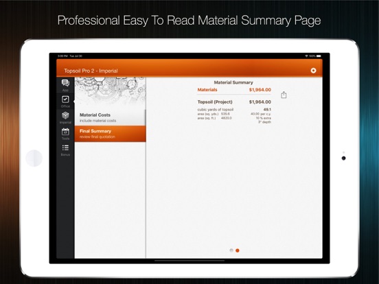 Topsoil Pro Estimator iPad screenshot 7 - Productivity app