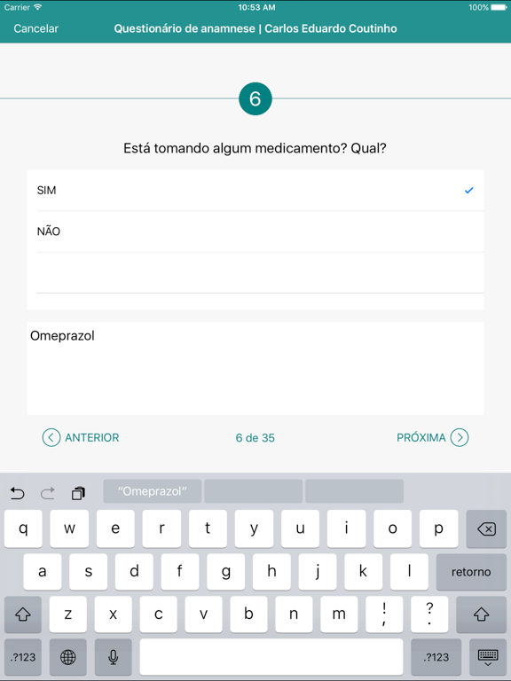 EasyDental Anamnese iPad screenshot