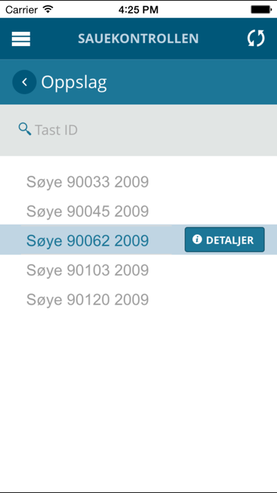 Sauekontrollen APP Screenshot