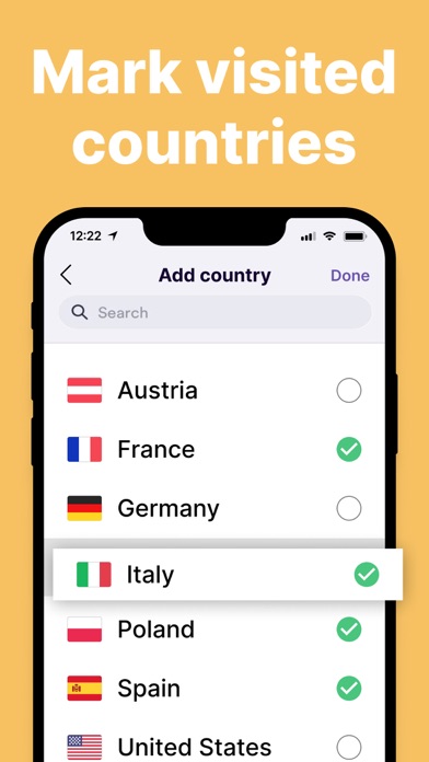 been: track visited countries Screenshot