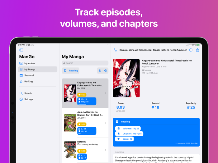 ManGo - Anime and Manga Tracker
