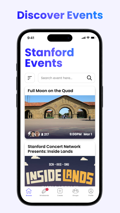 Wristband Events Screenshot