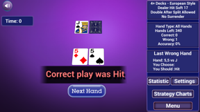 Blackjack Trainer: All in one screenshot