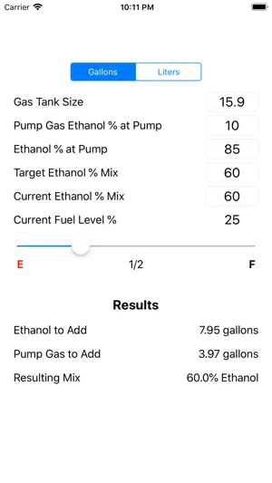 e85Cal screenshot 1
