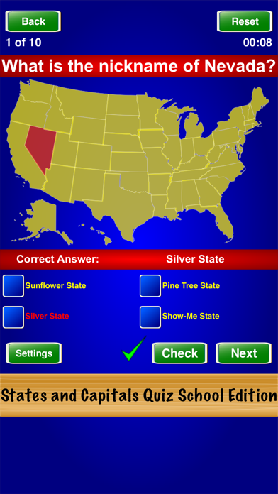 States and Capitals School Screenshot