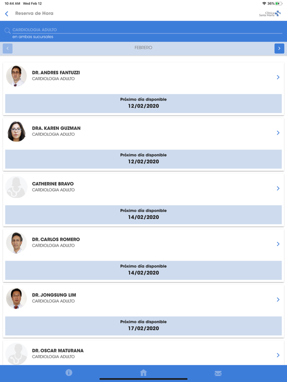 Clínica Santa María iPad screenshot 5 - Medical app