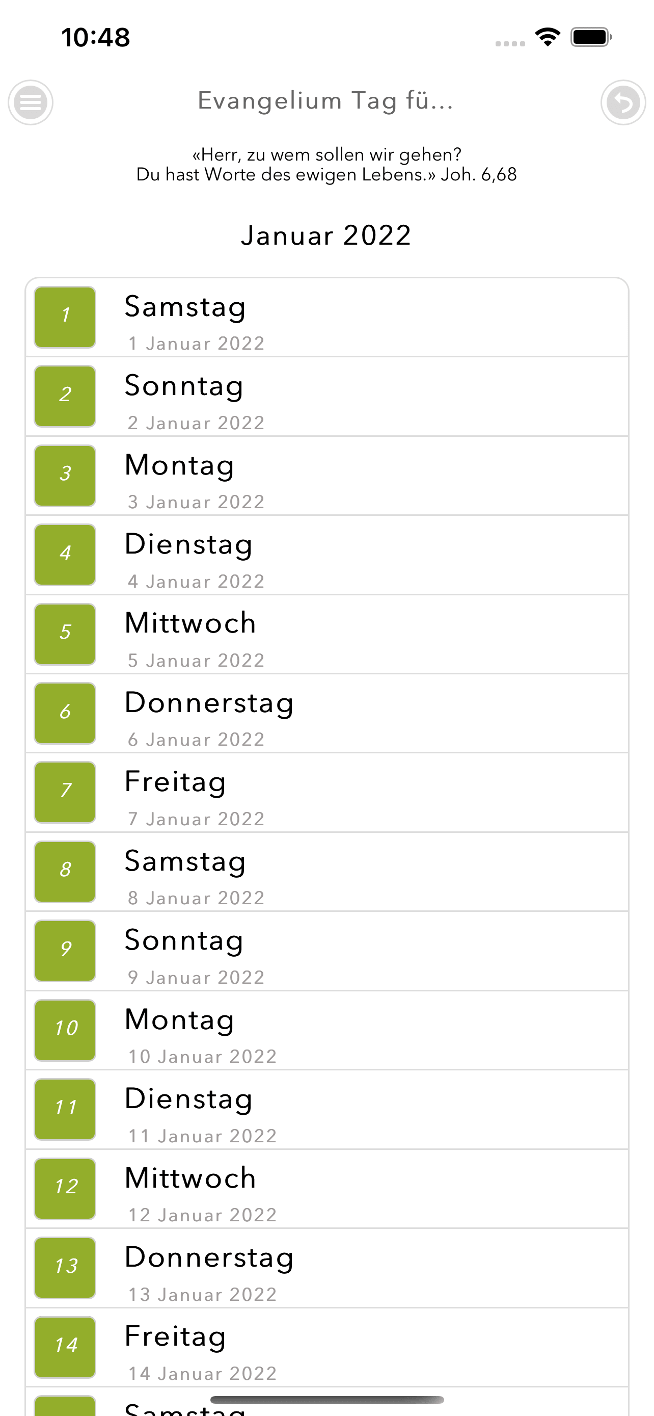 Evangelium Tag für Tag