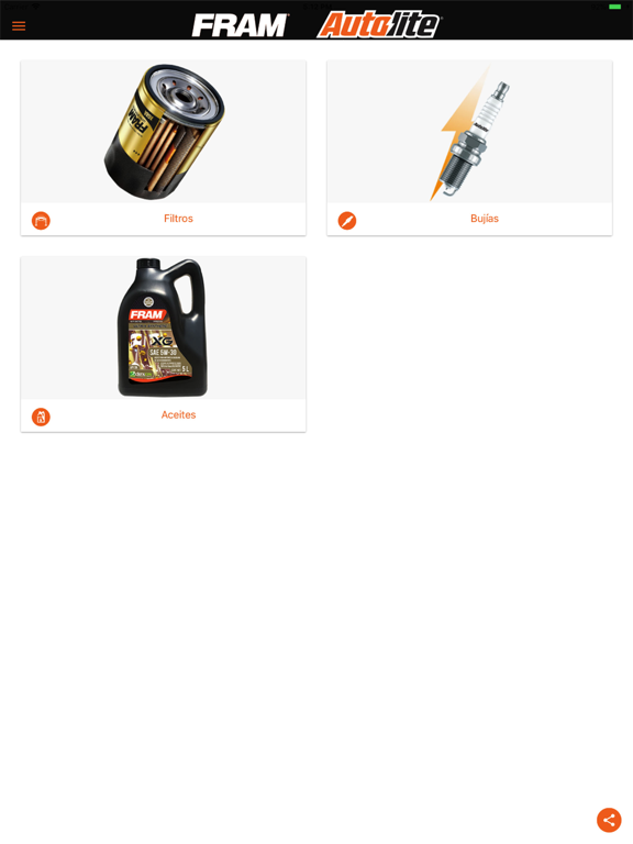 Afinación FRAM Autolite iPad screenshot 1 - Shopping app