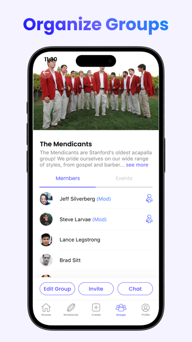 Wristband Events Screenshot
