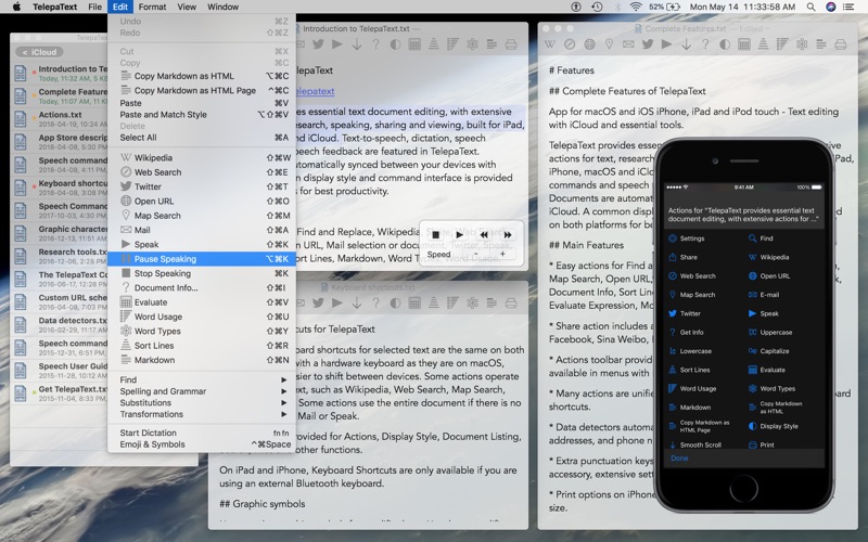 telepatext - editor, speech iphone screenshot 4