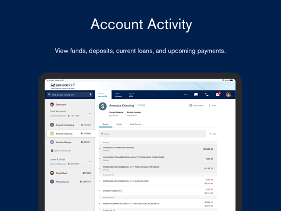 Service 1st Mobile Banking iPad screenshot 7 - Finance app