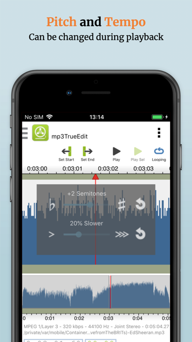 mp3TrueEdit touch Screenshot
