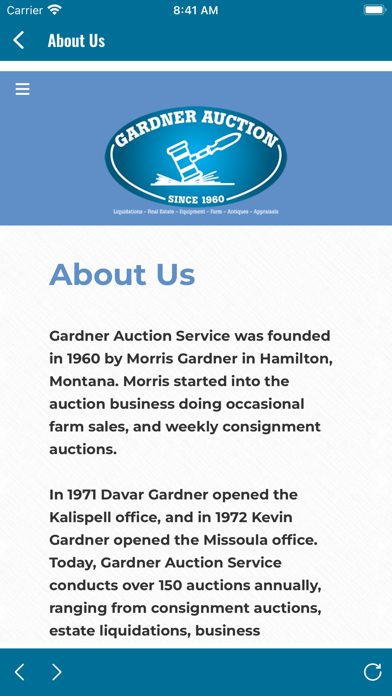Gardner Auction Screenshot