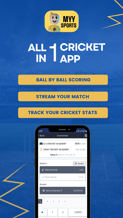 MyySports-Cricket Scoring App Screenshot