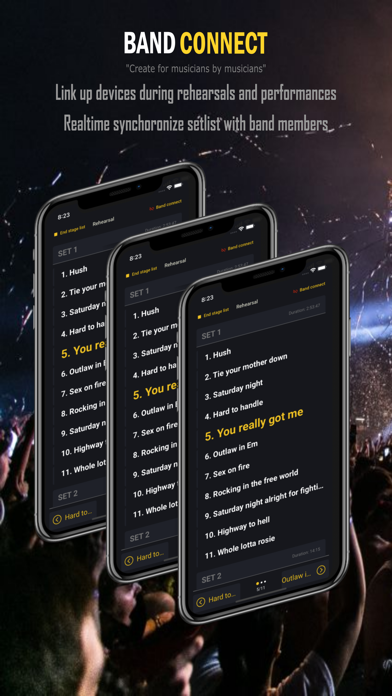 Band setlist manager Screenshot