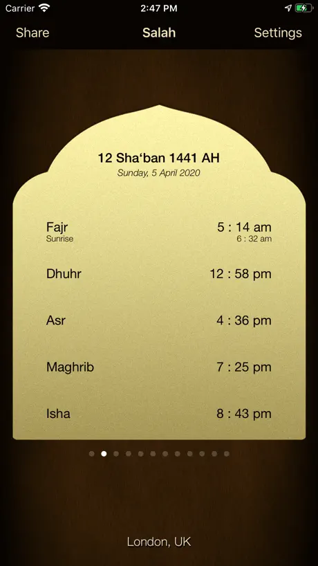 iSalam: Salah Times
