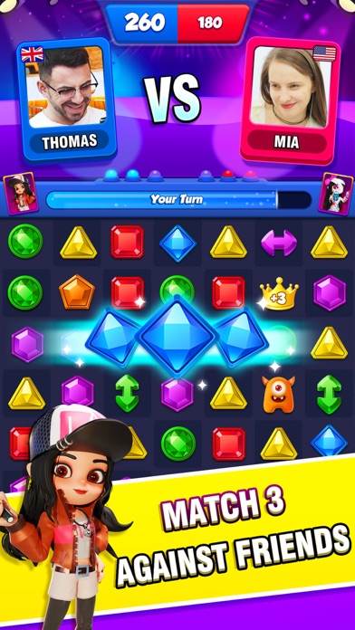 Jewel Party- Match 3 PVP Screenshot