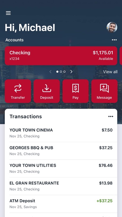 Meridian Bank Screenshot