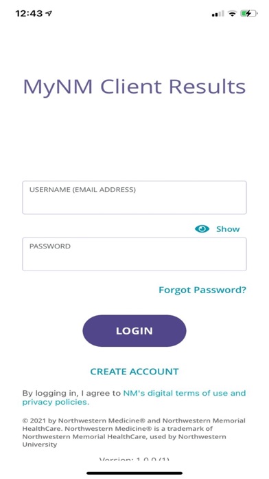 MyNM Client Results Screenshot