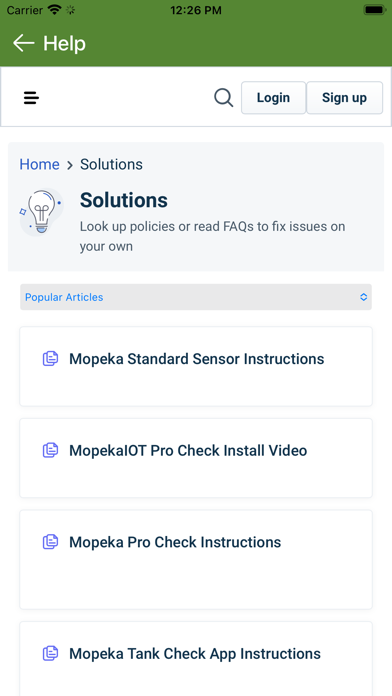 Mopeka Transport Screenshot