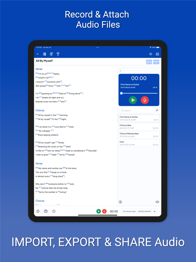 Songwriting Studio Screenshot