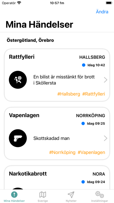 Poliskartan - Blåljus händelse Screenshot