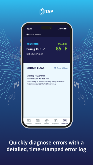 TAP Kiln Control Mobile Screenshot