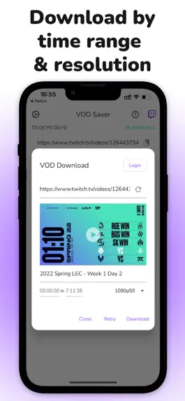 Game screenshot VOD Saver: Save for Twitch apk