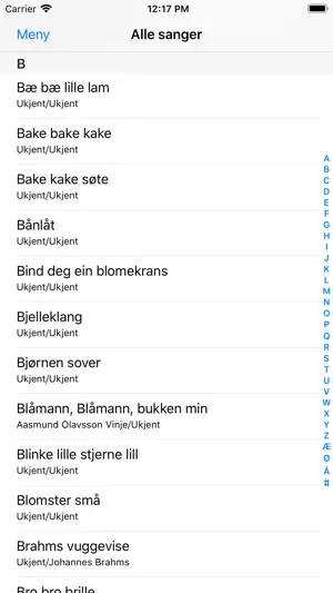 Sangboken screenshot 2