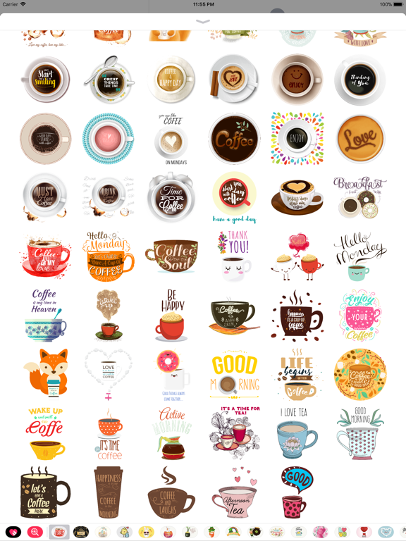 Say it with Coffee Art iPad screenshot 4 - Stickers app