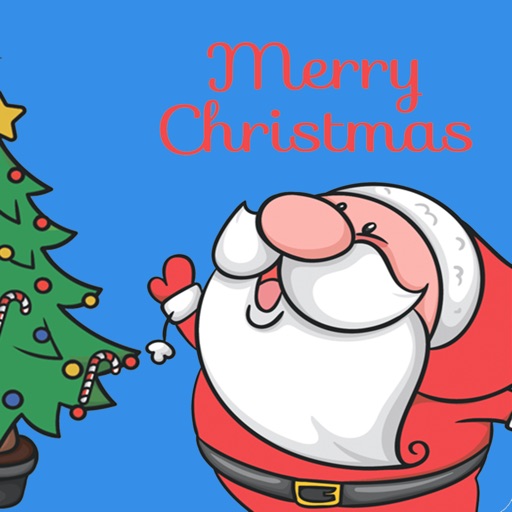 Merry Christmas stickers card icon