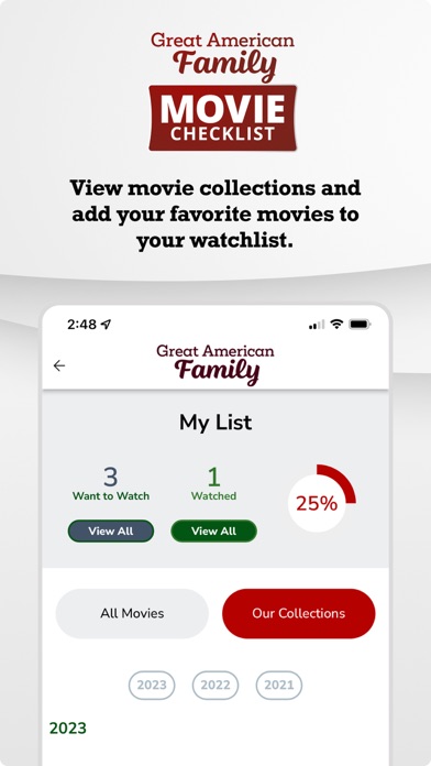 GFAM Movie Checklist Screenshot